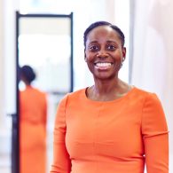 Image of a lady wearing clothes from the Smart Works women's Charity