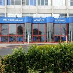 Outside Birmingham Women's Hospital